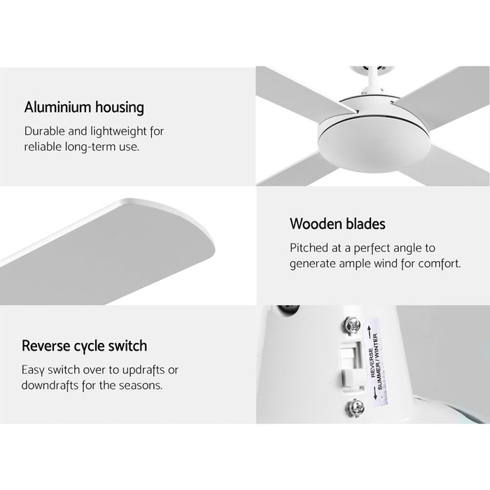 Devanti 52 Ceiling Fan w/Remote - White - Devanti