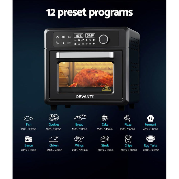 Devanti Air Fryer 20L LCD Fryers Oven -Home Living Store - -