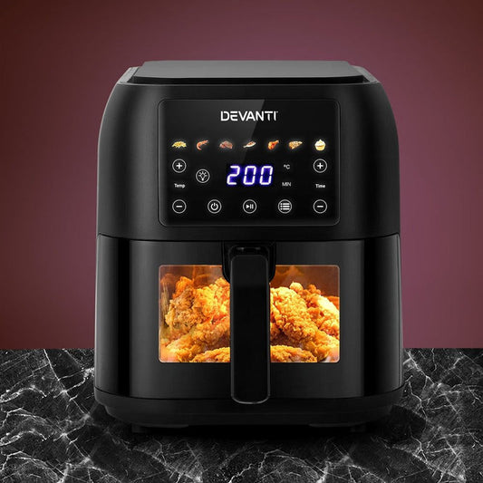 Devanti Air Fryer 8L LCD Fryers -Home Living Store - -