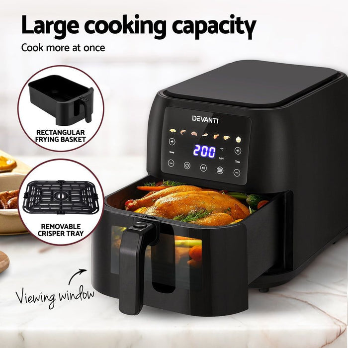 Devanti Air Fryer 8L LCD Fryers -Home Living Store - -