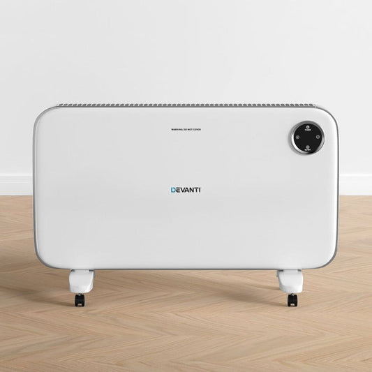 Devanti Electric Convection Heater White 2000W -Home Living Store - -