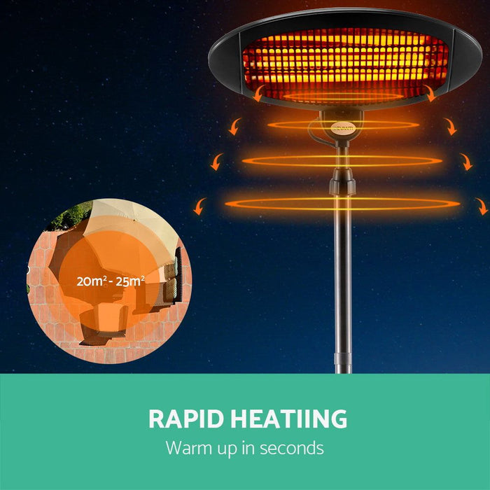 Devanti Electric Patio Heater 2000W -Home Living Store - -