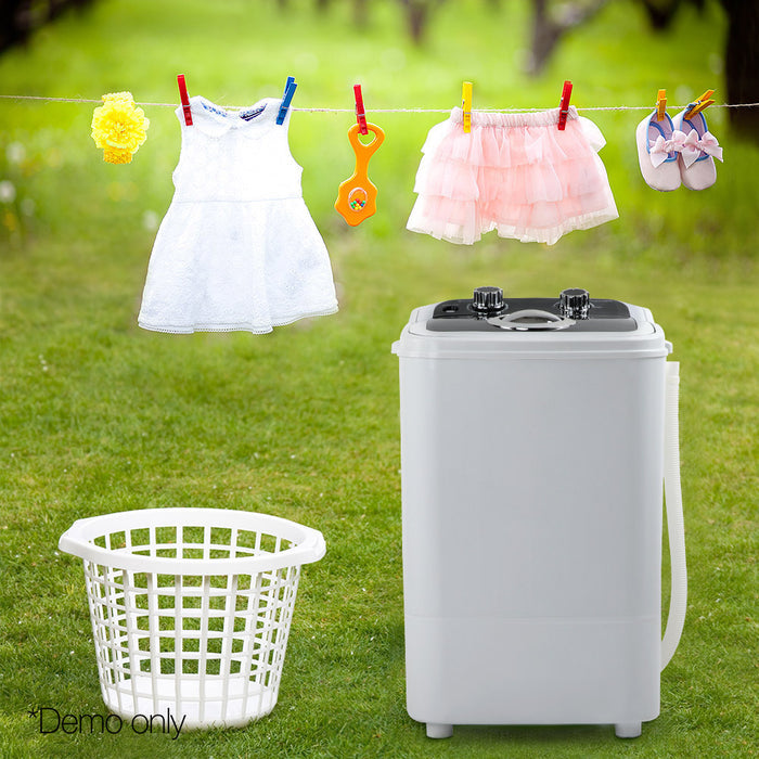 Devanti 4.6KG Mini Portable Washing Machine Black and White