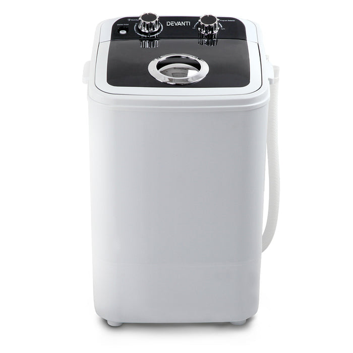 Devanti 4.6KG Mini Portable Washing Machine Black and White