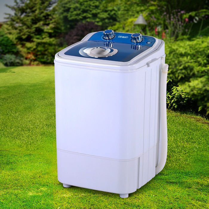 Devanti 4.6KG Mini Portable Washing Machine Blue and White