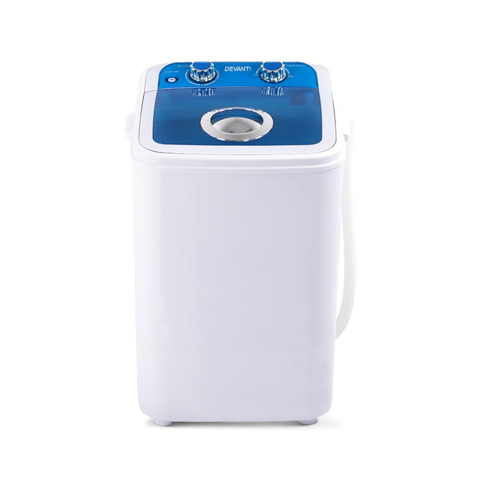 Devanti 4.6KG Mini Portable Washing Machine Blue and White