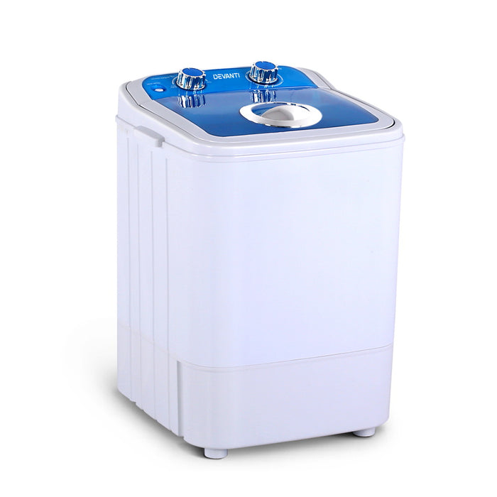 Devanti 4.6KG Mini Portable Washing Machine Blue and White