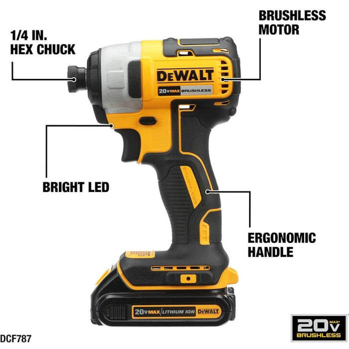 DEWALT 20V MAX* Cordless Drill and Impact Driver, Power Tool Combo Kit - Refurbished with Dewalt Warranty - DCK277C2