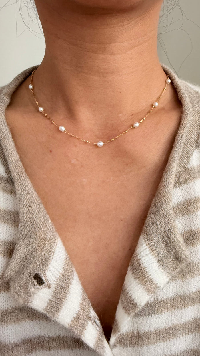 DEWDROP necklace -Freshwater keshi
