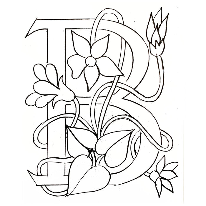 DiFranza Designs - Floral Letters, B - Rug Hooking Supplies