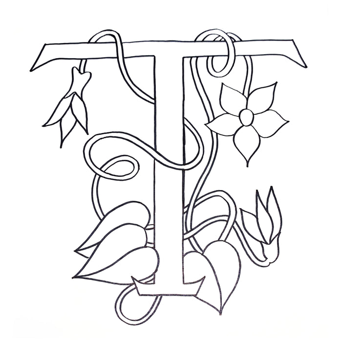DiFranza Designs - Floral Letters, T - Rug Hooking Supplies