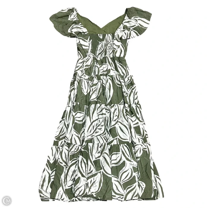 Dress Casual Maxi By Rachel Zoe In Green & White, Size: L