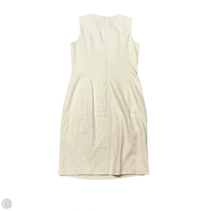 Dress Casual Midi By Lauren By Ralph Lauren In Brown & Cream, Size: M