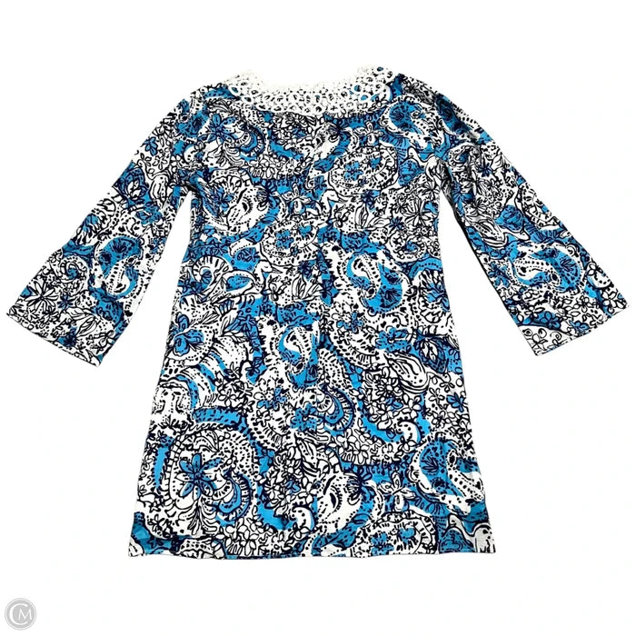 Dress Designer By Lilly Pulitzer In Blue & White, Size: M
