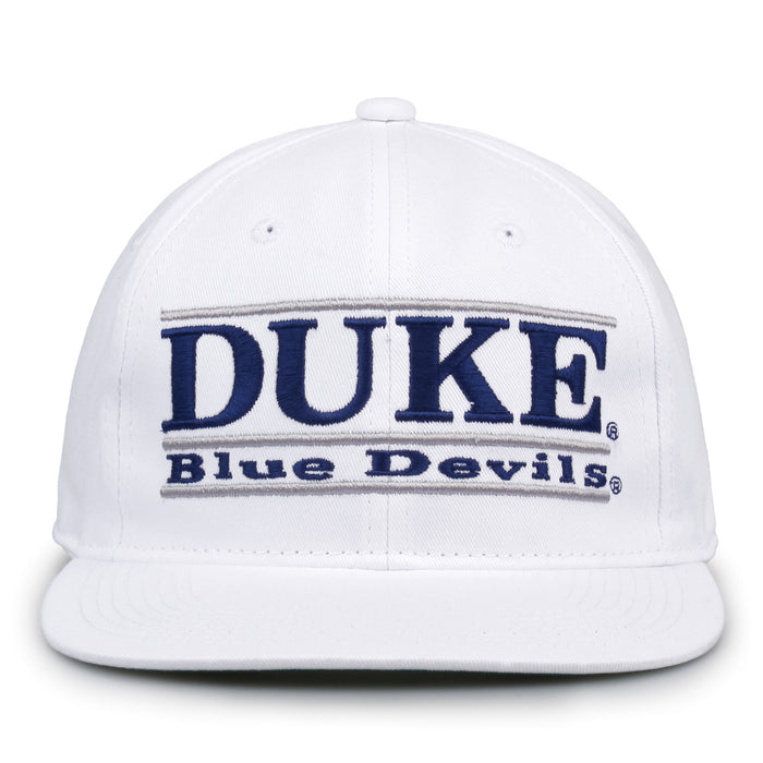 Duke Retro Bar snapback hat in white, front view
