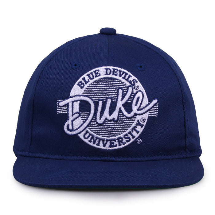 Duke Retro Circle snapback hat in royal blue, front view
