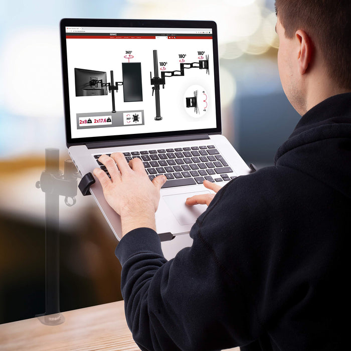 Duronic Laptop Attachment Stand in a home office.