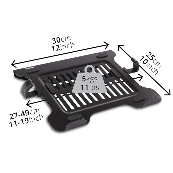 Duronic Laptop Attachment Stand 30x25cm, supports 5kg, fits 11-19 inch notebooks.