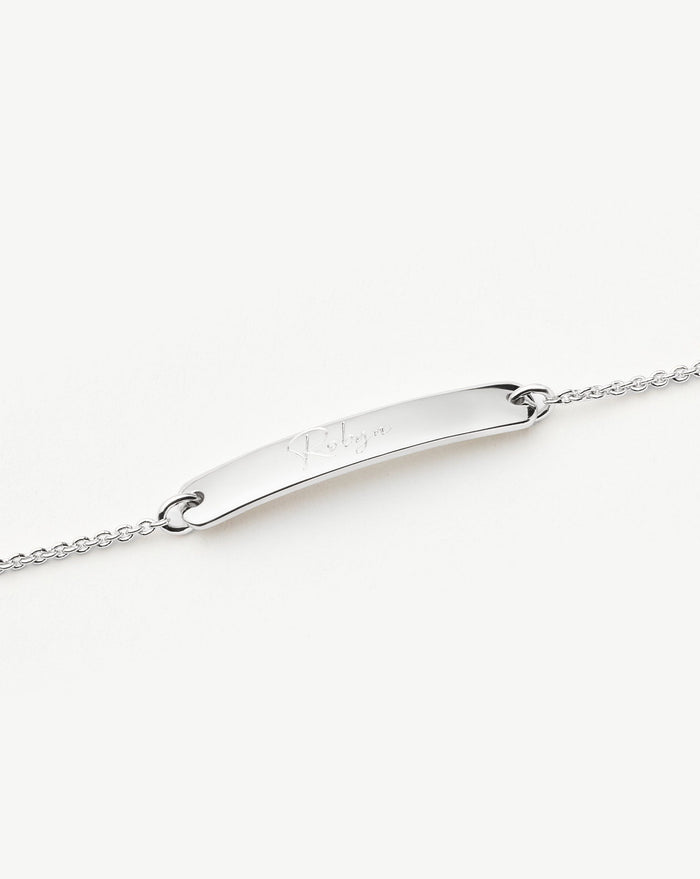 Engravable Bar Chain Bracelet | Silver Plated Bracelets Missoma