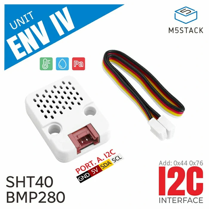 [EOL] ENV IV Unit with Temperature Humidity Air Pressure Sensor (SHT40+BMP280) - m5stack-store