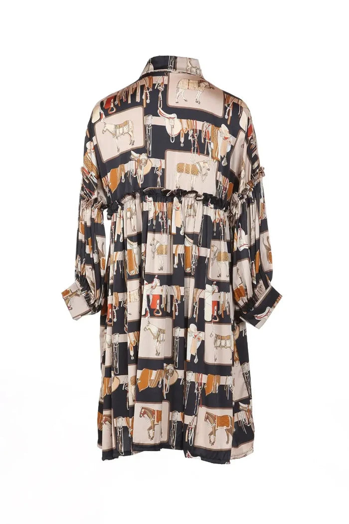 Equestrian Horse Shirt Dress One Size