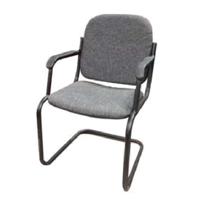 Euro Visitors Side Chair Arm Silver Black (100kg Max)
