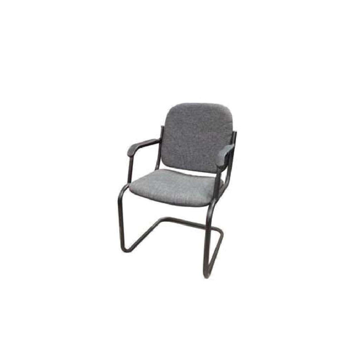 Euro Visitors Side Chair Arm Silver Black (100kg Max)