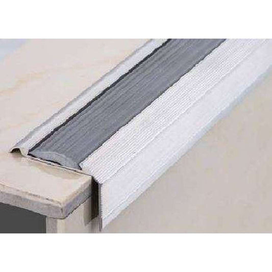 Evia Tile Trim 48mm x 2.5M Aluminium Anti Step Matte Silver