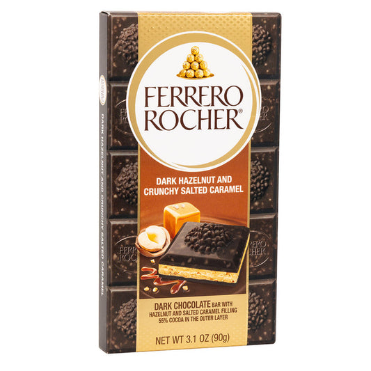 Ferrero Rocher Dark Chocolate Hazelnut and Salted Caramel Candy Bar - 8 Count