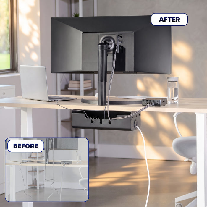 Flip Open Under Desk Cable Management Box