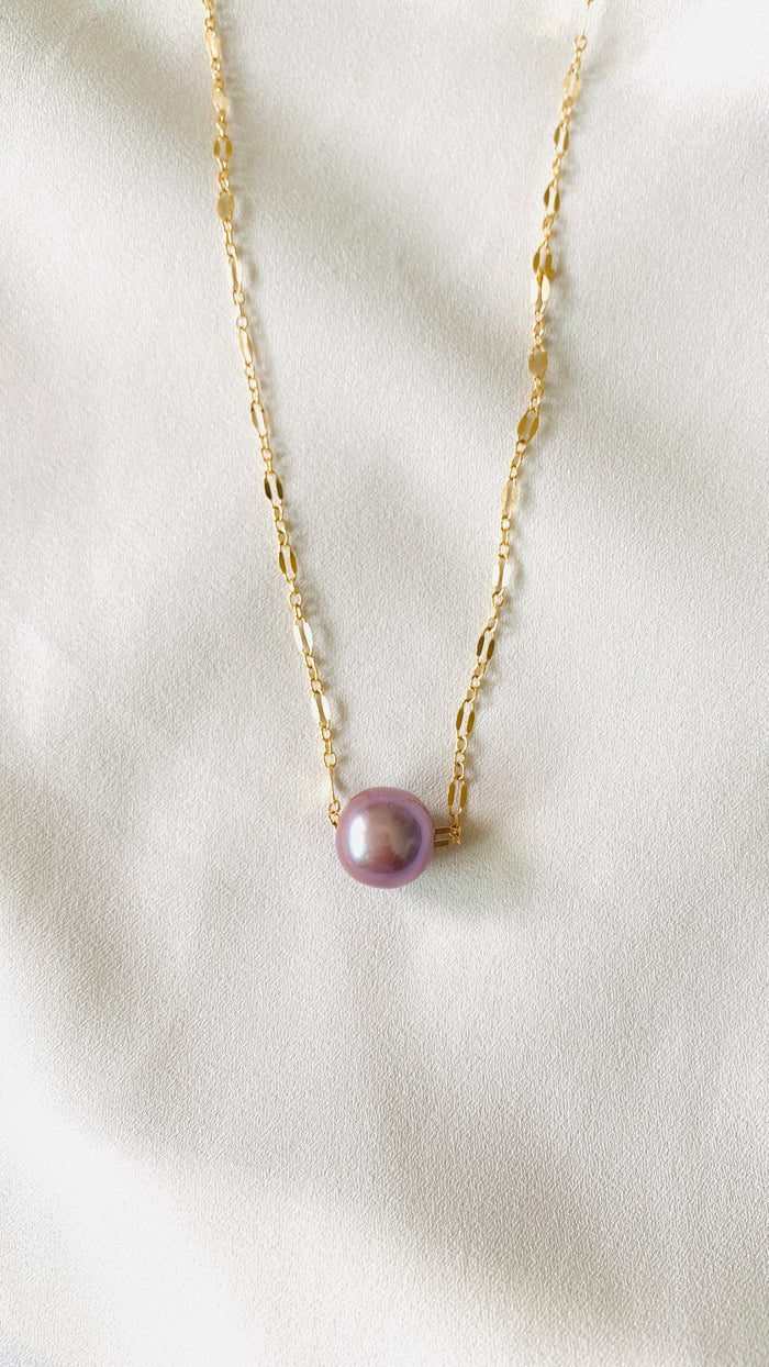 Floating Edison pearl necklace - ladder chain