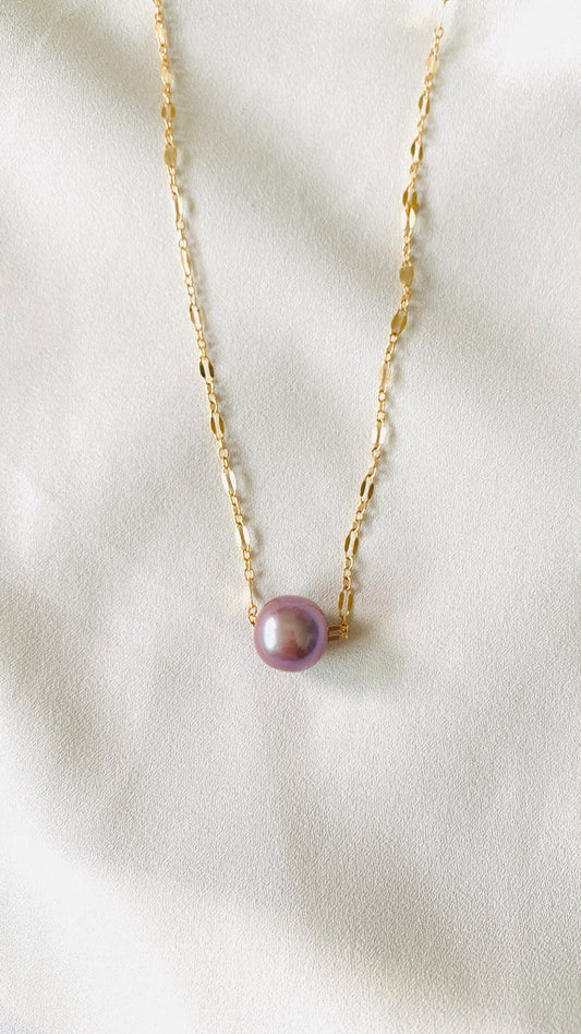 Floating Edison pearl necklace - ladder chain