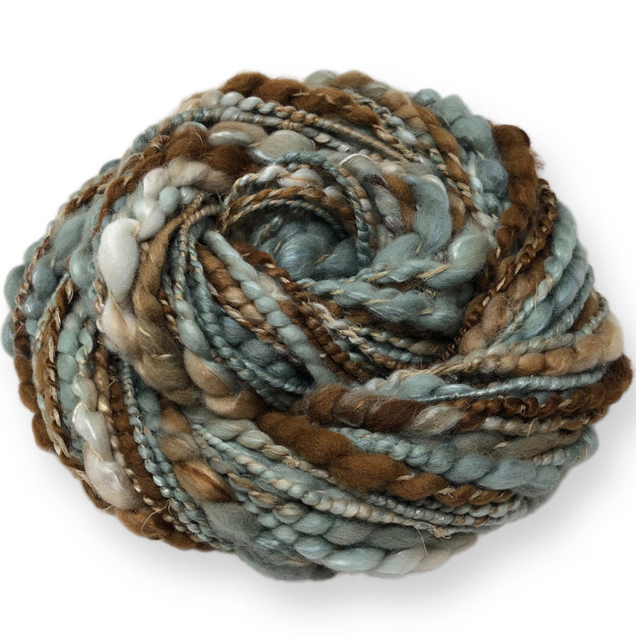 Frozen Sage - Spiralspun, textured hand spun art yarn