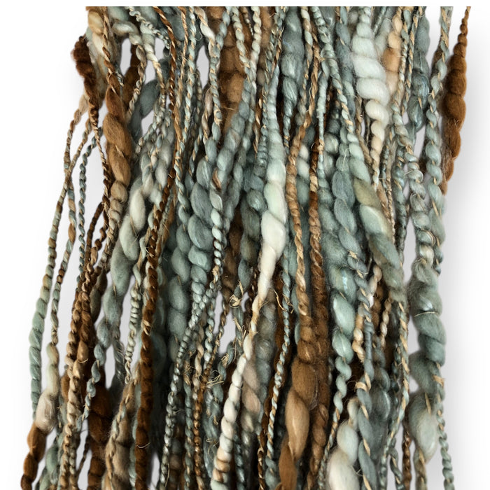 Frozen Sage - Spiralspun, textured hand spun art yarn