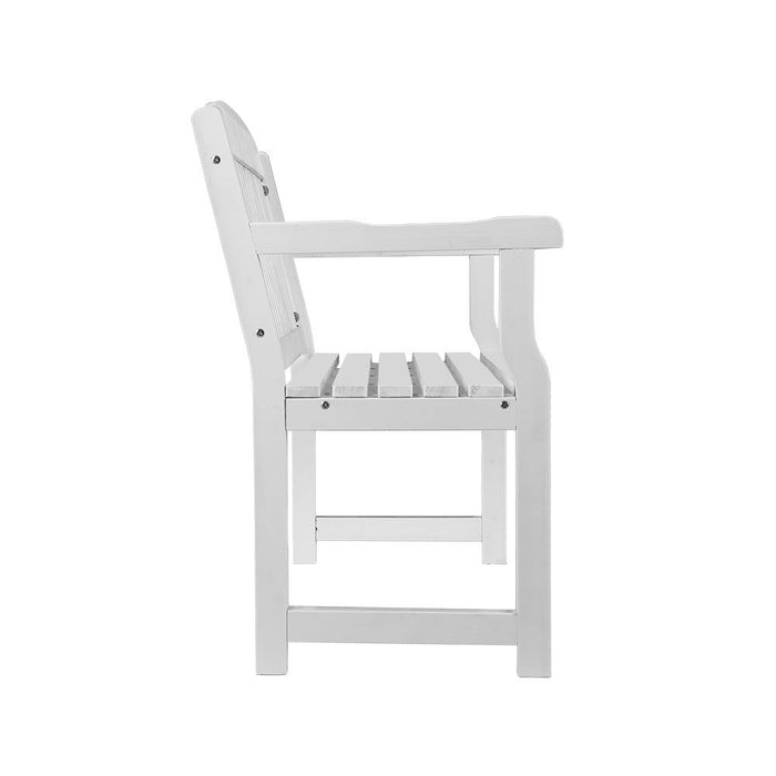 Gardeon Outdoor Garden Bench Wooden 2 Seater Lounge Chair Patio Furniture White -Home Living Store - -