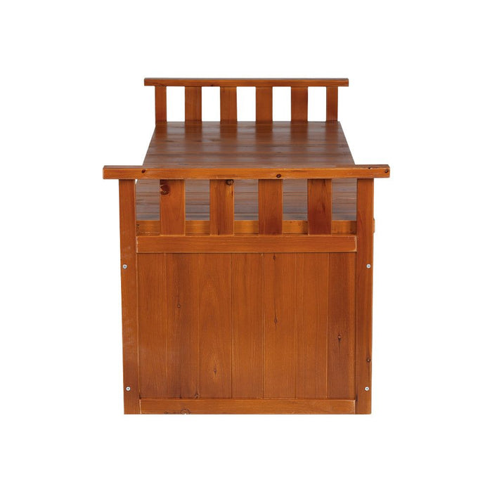 Gardeon Outdoor Storage Bench Box 129cm Wooden Garden Toy Chest Sheds Patio Furniture XL Natural -Home Living Store - -