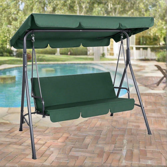 Gardeon Outdoor Swing Chair Garden Bench Furniture Canopy 3 Seater Green -Home Living Store - -