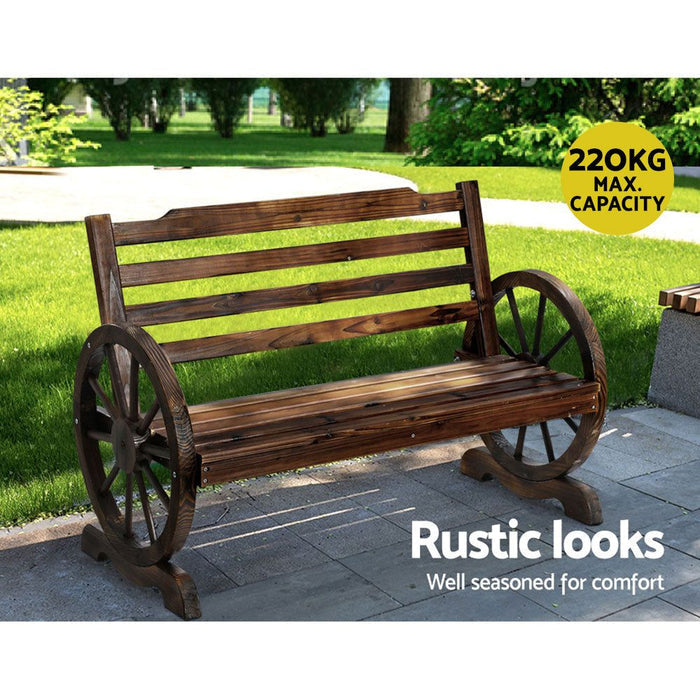 Gardeon Wooden Garden Bench Seat Outdoor Furniture Wagon Chair Patio Lounge -Home Living Store - -