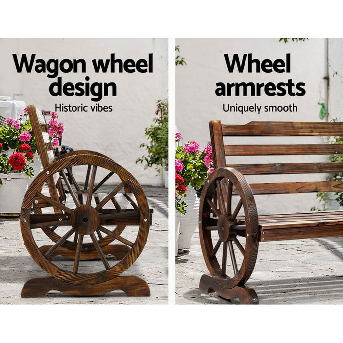 Gardeon Wooden Garden Bench Seat Outdoor Furniture Wagon Chair Patio Lounge -Home Living Store - -