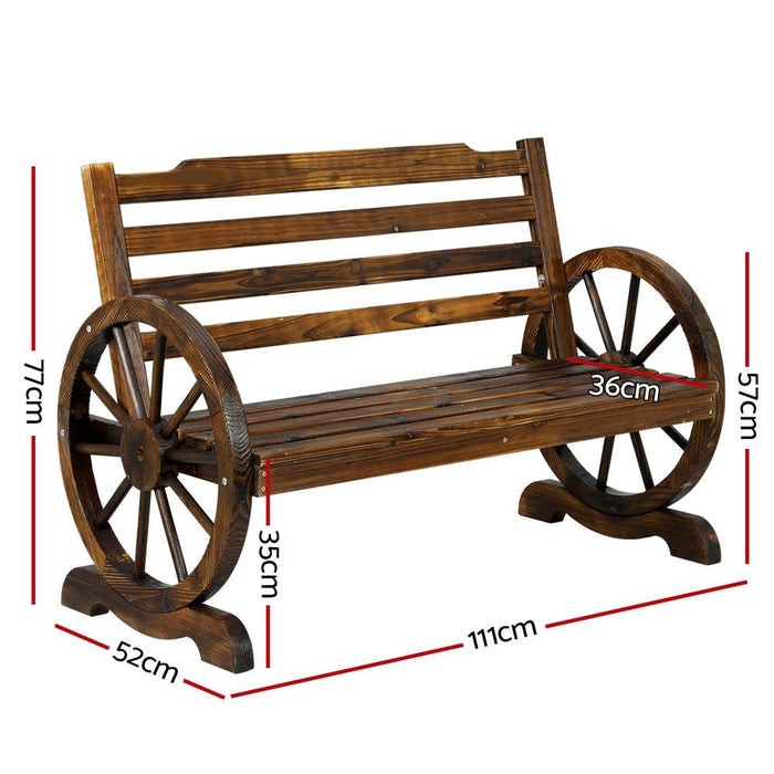 Gardeon Wooden Garden Bench Seat Outdoor Furniture Wagon Chair Patio Lounge -Home Living Store - -