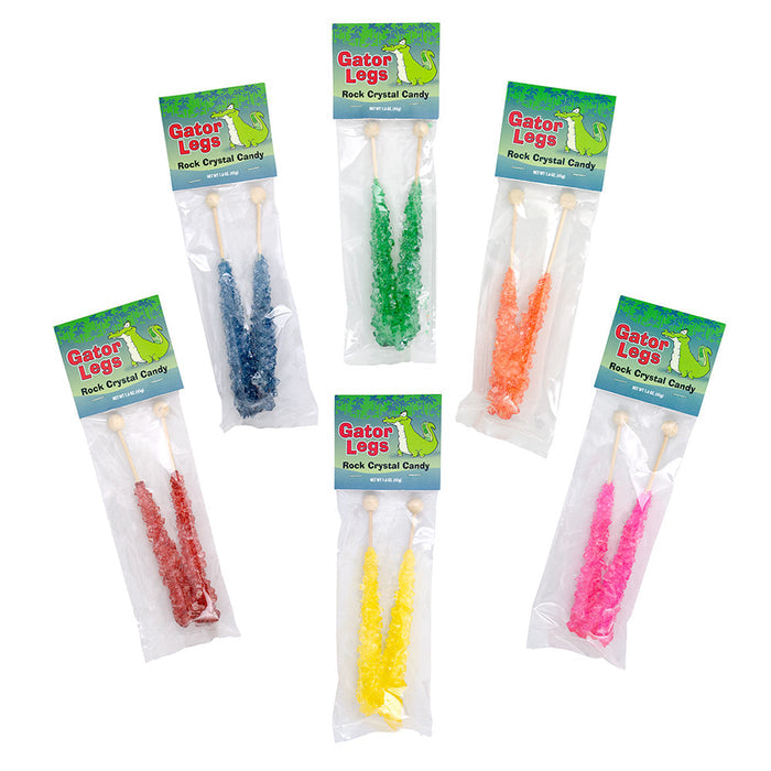 Gator Legs Assorted Flavors Hard Rock Candy - 48 Count