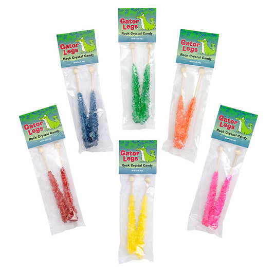 Gator Legs Assorted Flavors Hard Rock Candy - 48 Count