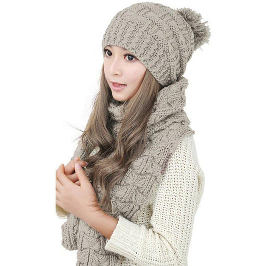 Gift Set - Eco friendly Winter Warm Knitted Beanie Scarf Set - Eco Trade Company