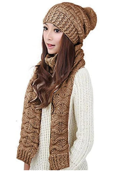 Gift Set - Eco friendly Winter Warm Knitted Beanie Scarf Set - Eco Trade Company