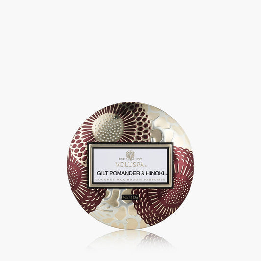 Gilt Pomander & Hinoki - Mini Tin Candle