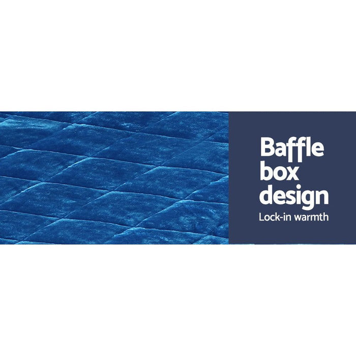 Giselle Bedding Faux Mink Quilt Blue Queen -Home Living Store - -