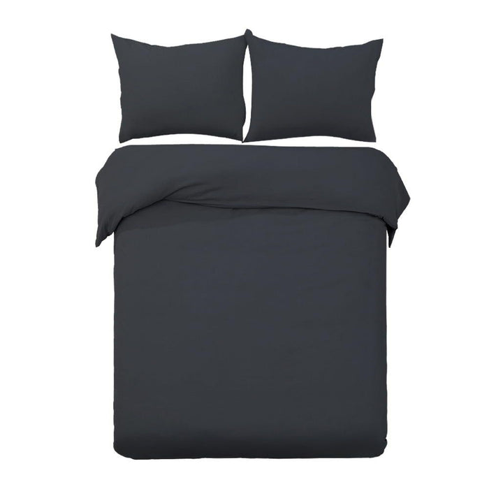 Giselle Bedding Quilt Cover Set Classic Black Queen -Home Living Store - -