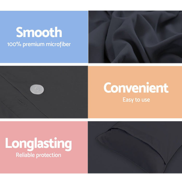 Giselle Bedding Quilt Cover Set Classic Black Queen -Home Living Store - -