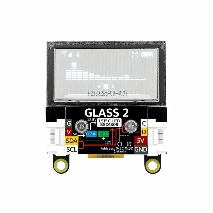 Glass 2 Unit w/ 1.51inch Transparent OLED - m5stack-store