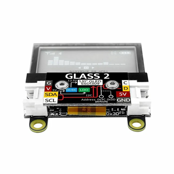 Glass 2 Unit w/ 1.51inch Transparent OLED - m5stack-store